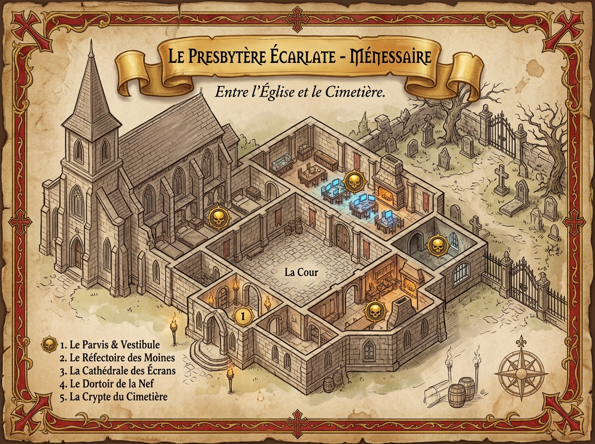 Carte du Donjon du 14 Grande Rue façon World of Warcraft